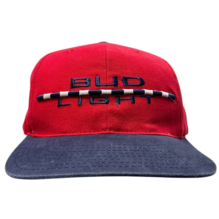 Vintage 90s Bud Light Beer Red Snapback Hat
