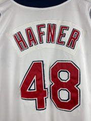 Vintage MLB Nike Cleveland Indians Hafner White Baseball Jersey