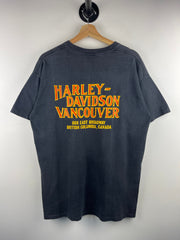 Vintage 80s Harley Davidson Vancouver Black Pocket Tee