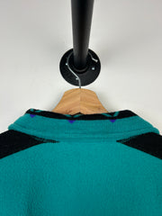 Vintage 90s Columbia Aztec Teal Zip Up Fleece Sweater