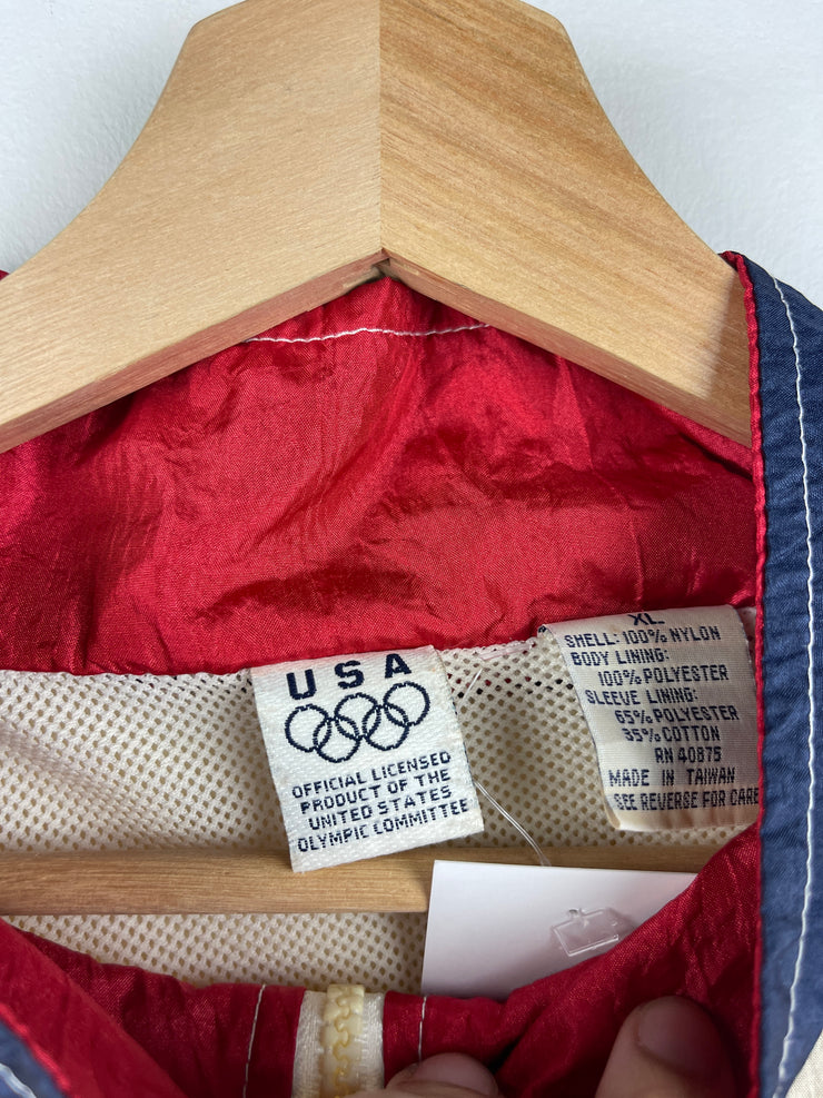Vintage 90s USA Olympics White Windbreaker