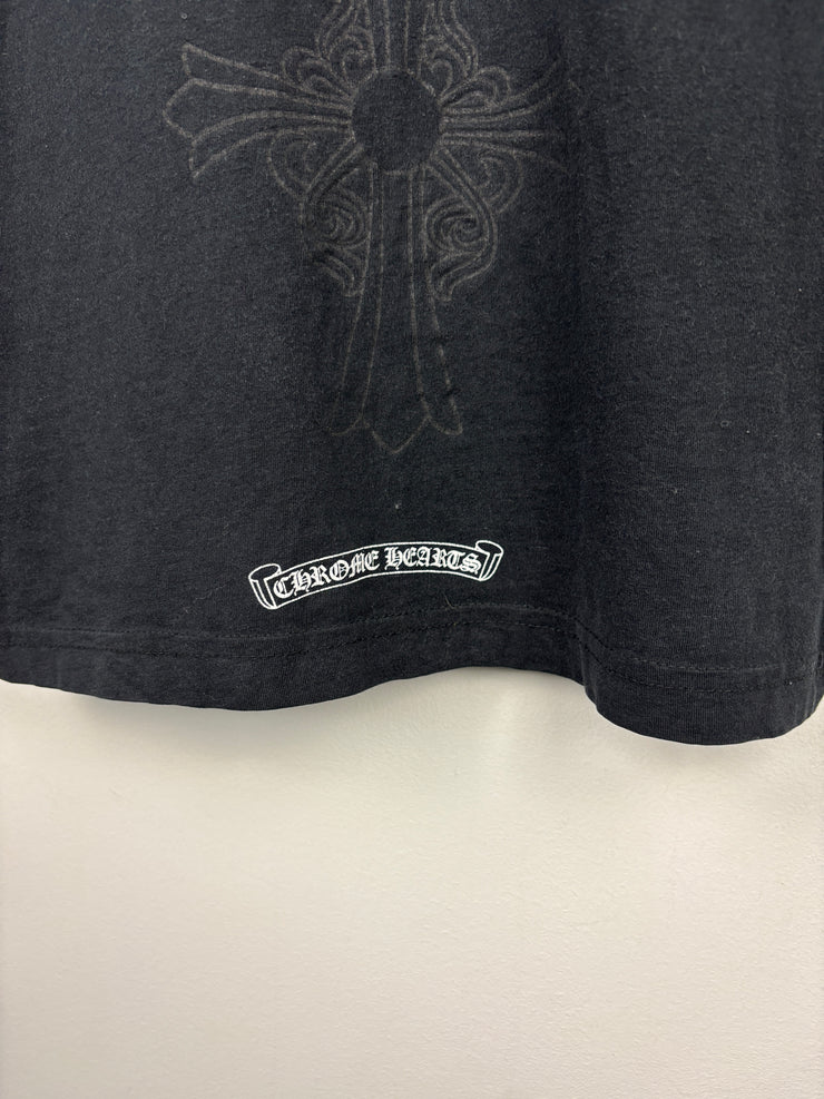 Chrome Hearts Horseshoe Cross Triple Logo Tonal Black Tee
