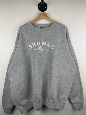 Vintage NFL Cleveland Browns Embroidered Grey Crewneck