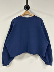 Vintage 90's Nike Navy Tonal Mini Swoosh Women’s Cropped Crewneck