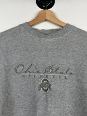 Vintage 90s Ohio State Buckeyes Embroidered Grey Crewneck