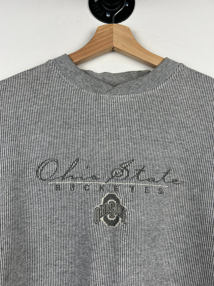 Vintage 90s Ohio State Buckeyes Embroidered Grey Crewneck