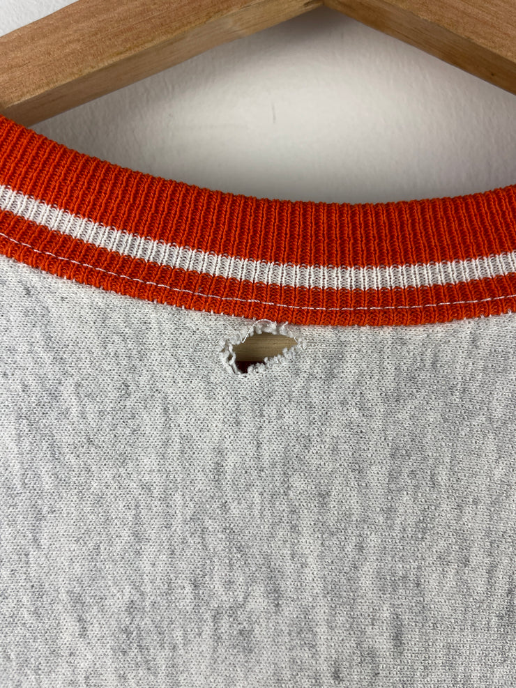 Vintage 90s Syracuse Orangemen Embroidered Orange & Grey Crewneck