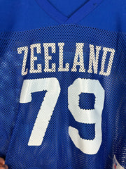 Vintage 90's Russell Zeeland Cropped Mesh Blue Football Jersey