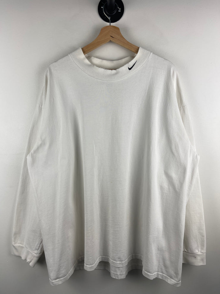 Vintage Nike Golf Swoosh Mock Neck White Long Sleeve