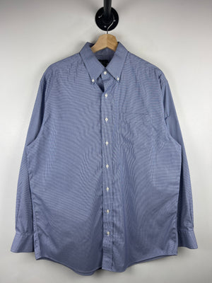 Vintage Jos. A. Bank Plaid Blue Long Sleeve Button Up Shirt