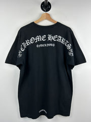 Chrome Hearts Shoulder Logo Spellout F*ck You Black Tee