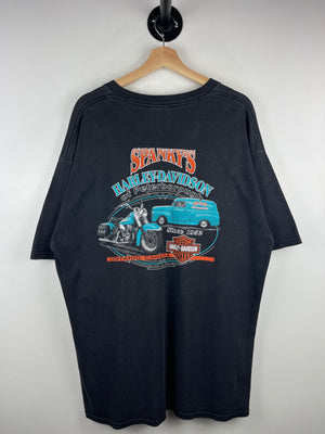 Vintage 90s Harley Davidson Spanky's Ontario Canada Black Tee