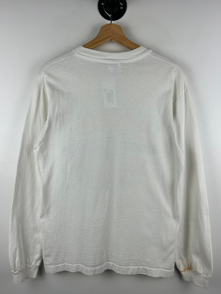Vintage 90s Boston Marathon 100 Year Anniversary White Long Sleeve