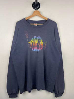 Vintage 90s Phish Band Thrashed Navy Long Sleeve