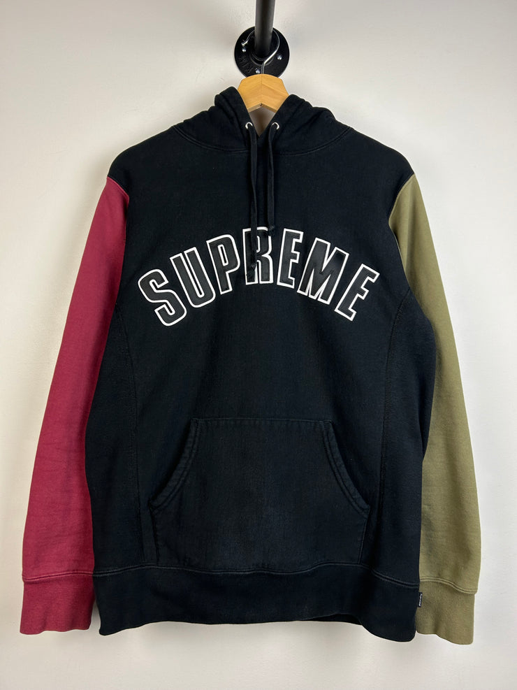 Supreme FW16 Colour Blocked Black Hoodie