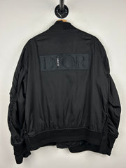 Dior X Sacai FW21 Black Hybrid Zip Up Bomber Jacket