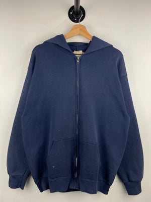Vintage 90s Tultex Blank Navy Zip Up Hoodie