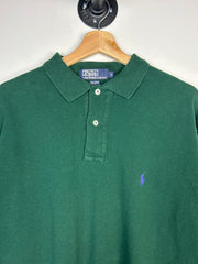 Vintage 90s Polo Ralph Lauren Green Polo Rugby Long Sleeve