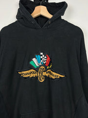 Vintage 90s Indianapolis 500 Embroidered Black Hoodie