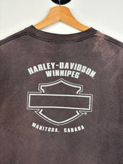 Vintage Harley Davidson Manitoba Faded Black Tee