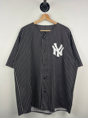 Vintage 90s MLB Majestic New York Yankees Black Pin Stripe Baseball Jersey
