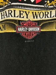 Vintage Harley Davidson Hog Wild Pig Amsterdam Black Tee