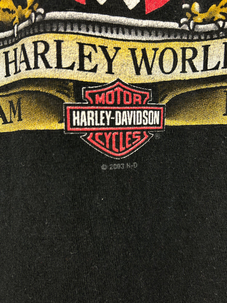Vintage Harley Davidson Hog Wild Pig Amsterdam Black Tee