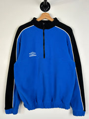 Vintage 90's Umbro Blue Quarter Zip Fleece