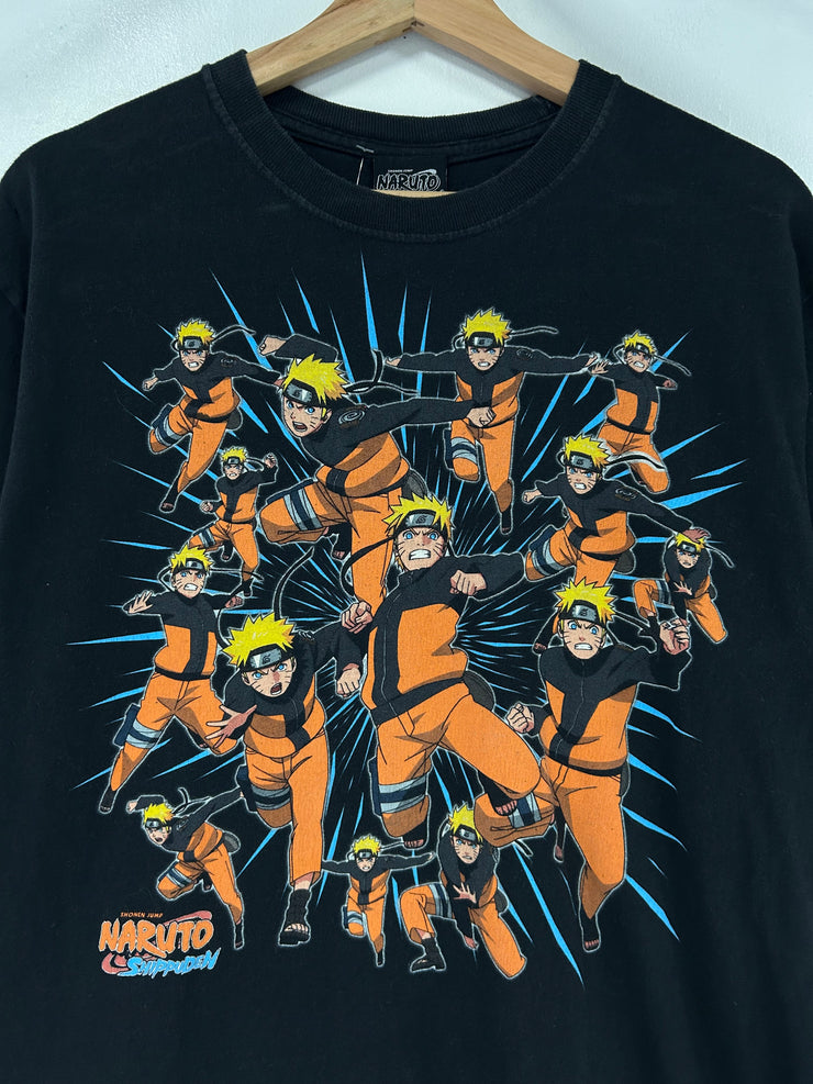 Vintage 2002 Naruto Shadow Clone Jutsu Anime Black Tee