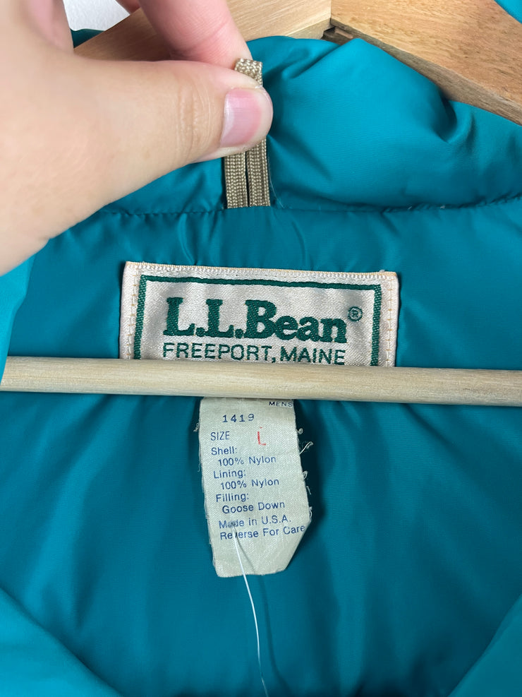 Vintage 80s LL Bean Down Filled Teal Puffer Vest