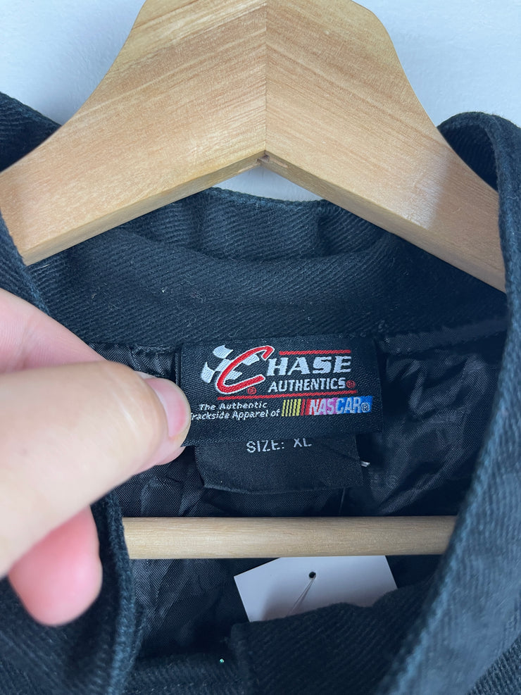 Vintage Nascar Chase Mac Tools Flames Black Racing Jacket