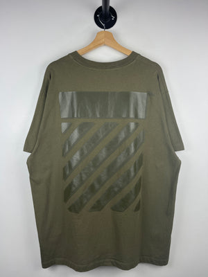 Off White Diag Tab Off Green Tee