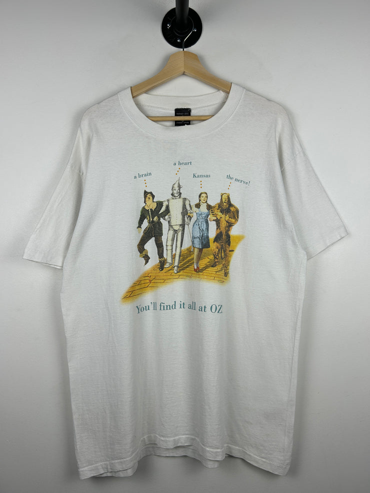 Vintage 90s Wizard Of OZ Characters Movie Promo White Tee