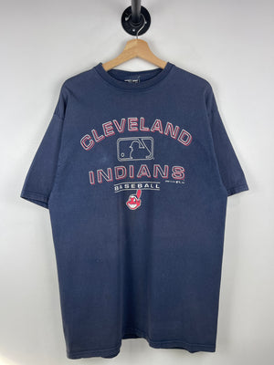 Vintage 90s MLB Cleveland Indians Faded Navy Tee