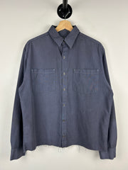 Vintage Inmate Dept Of Corrections Prison Uniform Cropped Button Up Long Sleeve Shirt