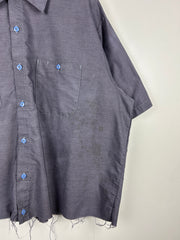 Vintage Inmate Dept Of Corrections Prison Uniform Cropped Button Up Short Sleeve Shirt