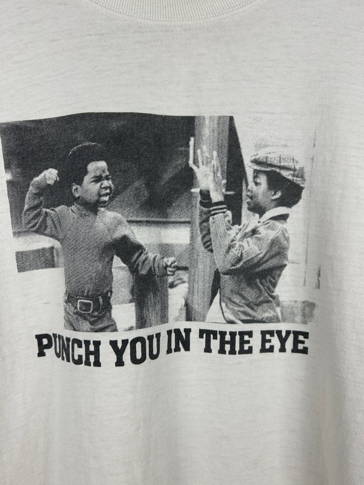 Vintage 90s Punch You In The Eye Pop Culture Art White Tee
