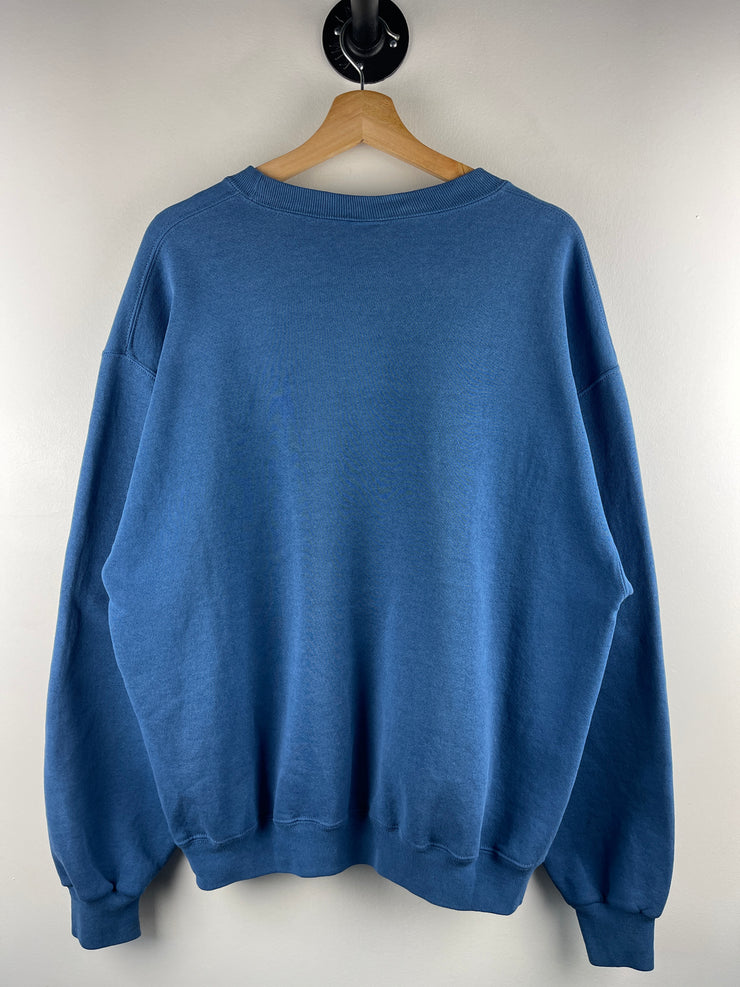 Vintage 90s Russell Athletic Blank Blue Crewneck