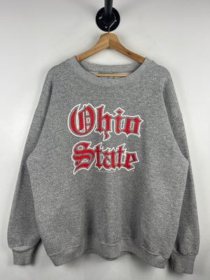 Vintage 90s Ohio State University Gothic Spellout Grey Crewneck