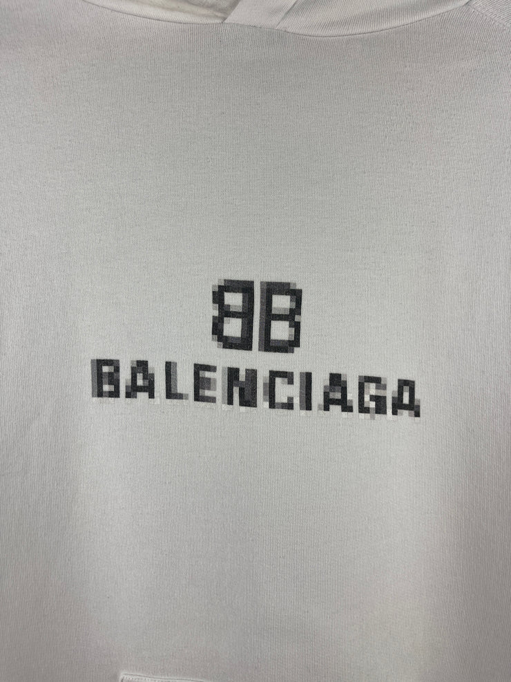 Balenciaga BB Pixel White Hoodie
