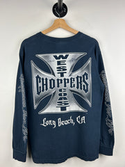 Vintage West Coast Choppers Long Beach Chrome Logo Navy Long Sleeve