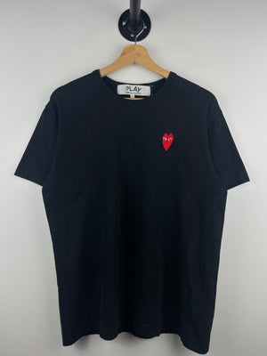 Comme Des Garcons Play Heart Black Tee
