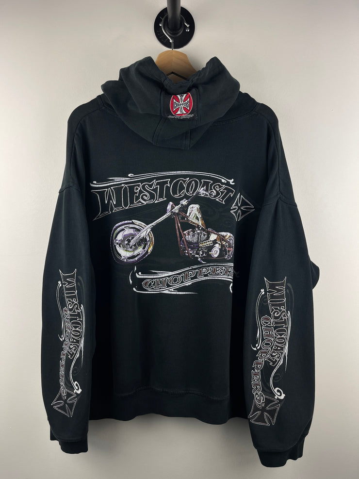 Vintage West Coast Choppers Motorcycle Black Hoodie