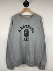 Bape College Logo Grey Crewneck