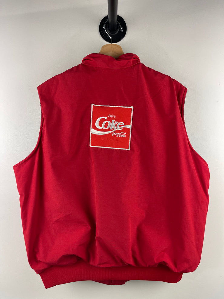 Vintage 90s Coca Cola Diet Coke Fleece Lined Red Vest