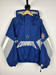 Vintage 90s NFL Starter Dallas Cowboys Pro Line Blue Hooded Jacket