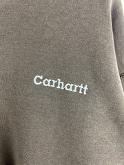 Vintage 90s Carhartt Spellout Embroidered Brown Crewneck