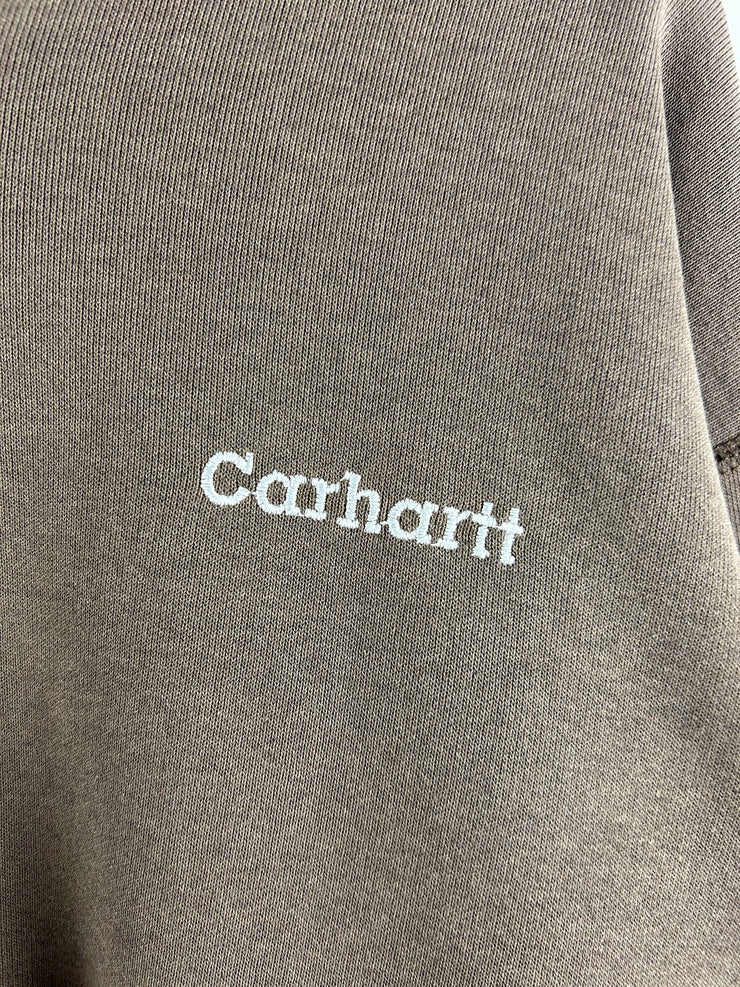 Vintage 90s Carhartt Spellout Embroidered Brown Crewneck