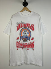 Vintage NHL New Jersey Devils Stanley Cup Champions White Tee