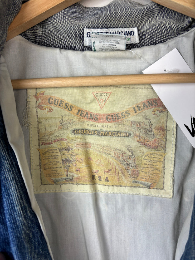 Vintage 80s Guess George Marciano Blue & Grey Denim Jacket